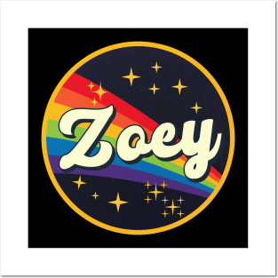 Zoey // Rainbow In Space Vintage Style Posters and Art